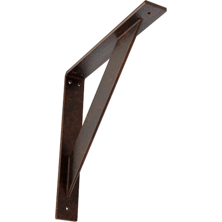 Ekena Millwork Traditional Steel Bracket, Antiqued Copper 2"W x 14"D x 14"H BKTM02X14X14TRACO
